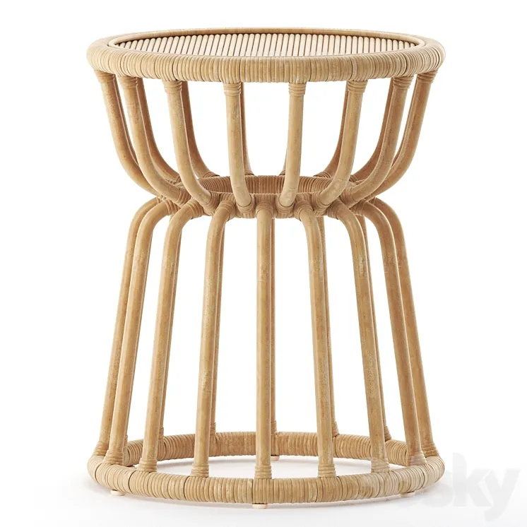 Kids Rattan Nightstand 3D Model Free Download