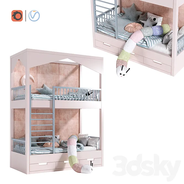 kids room bed – 2 3D Model kids room bed – 2 3D Model