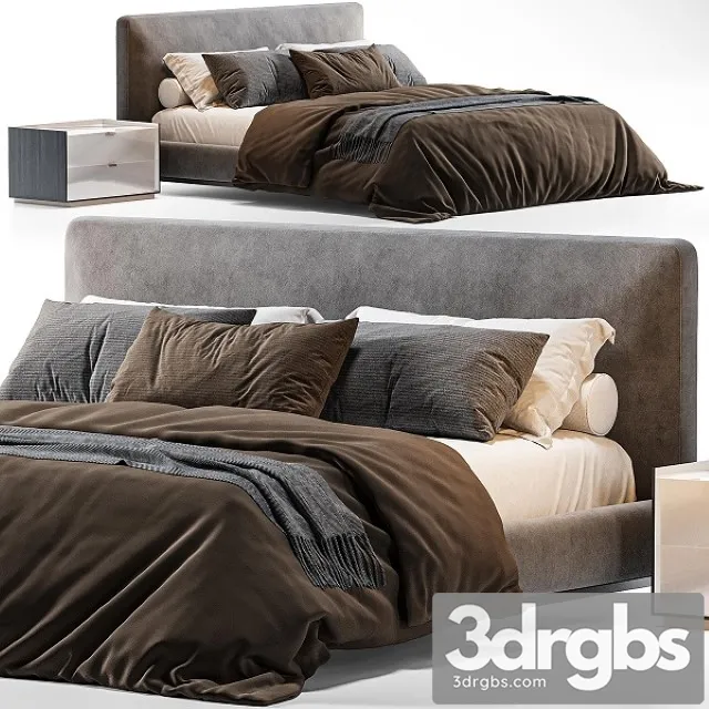 King Bed Minotti Andersen 3D Model Download