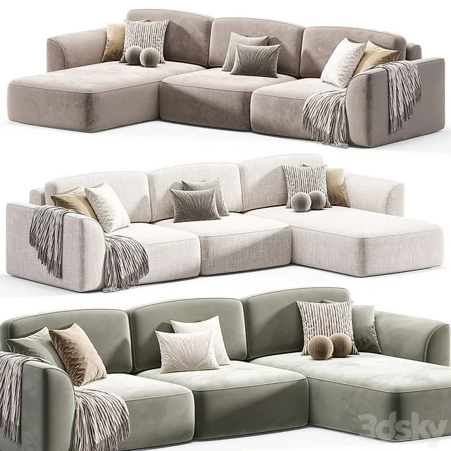 KING SE chenille Sofa 3 3D Model KING SE chenille Sofa 3 3D Model