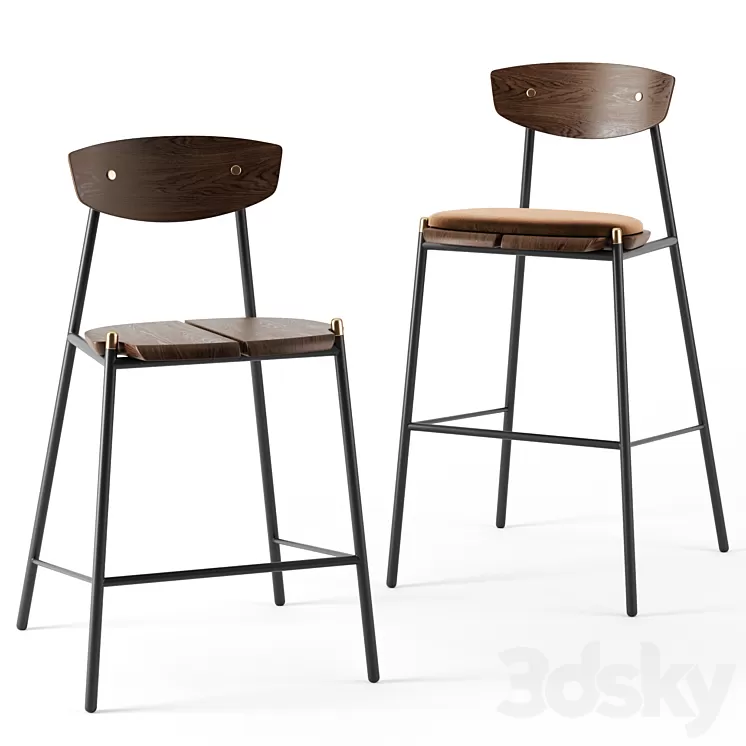 Kink bar stools by District Eight 3D Model Kink bar stools by District Eight 3D Model