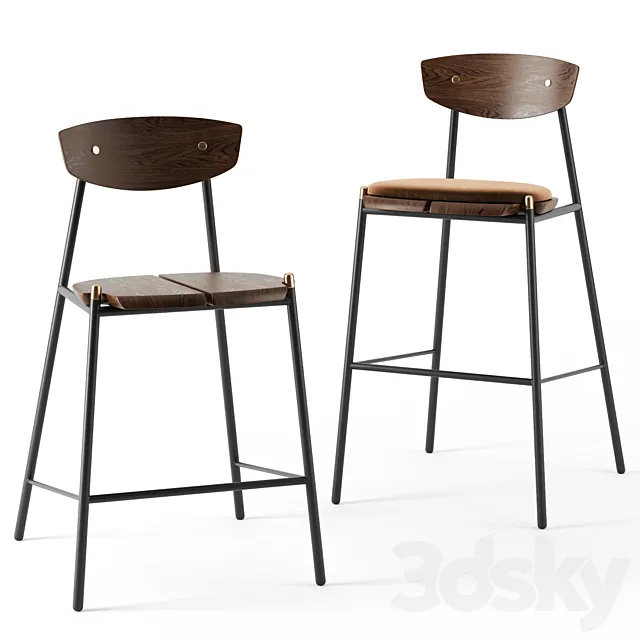 Kink bar stools by District Eight 3DModel