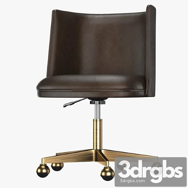 Kinney leather desk chair – antiqued brass 2 3D Model Download