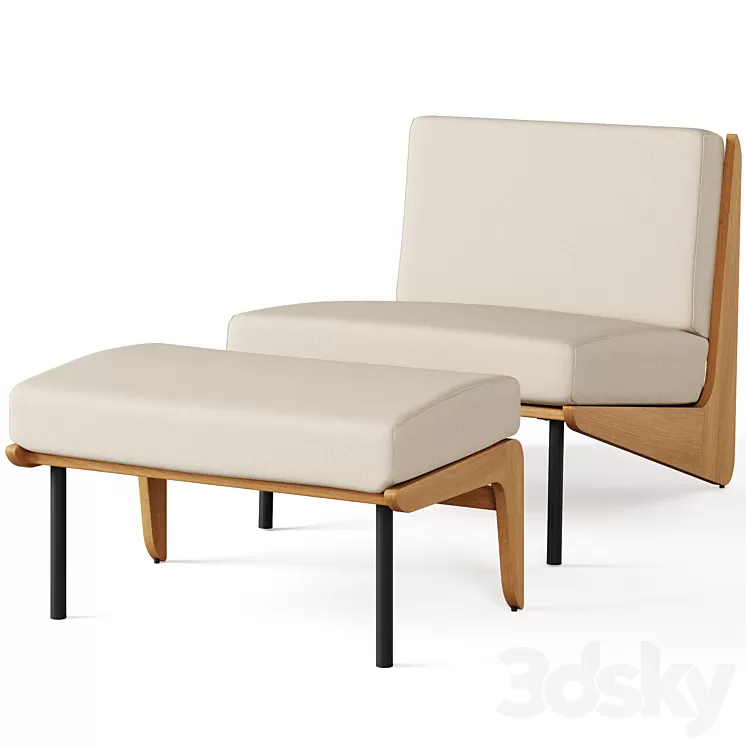 Kinney Teak Collection by Crate and Barrel 3D Model Kinney Teak Collection by Crate and Barrel 3D Model