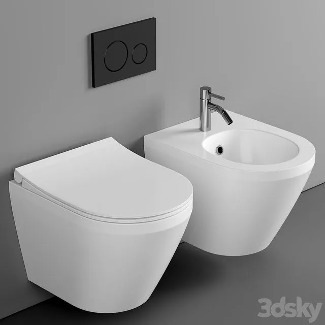 Kit Installation System VitrA 800 2012 with Flush Button 3D Model