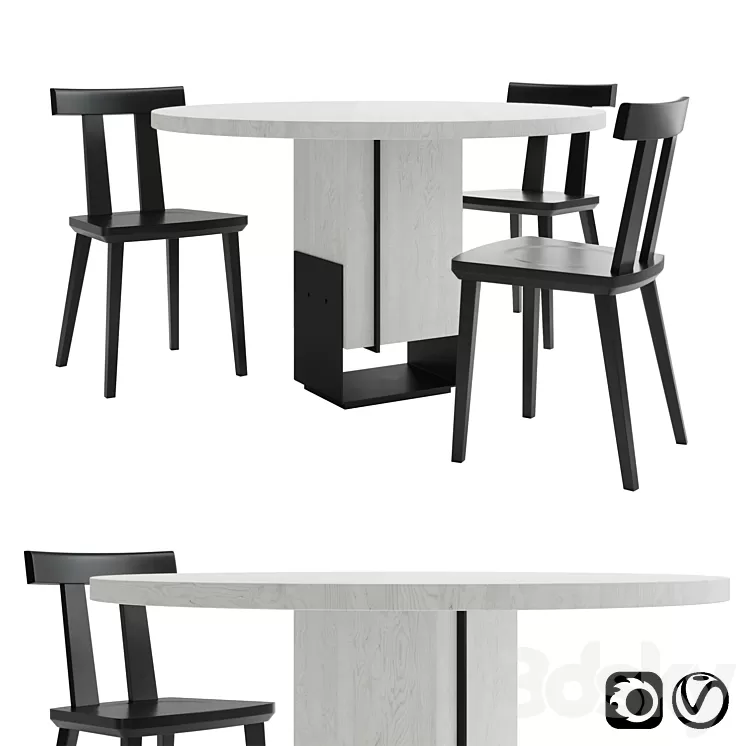 Kitale table with Sipa chair 3D Model