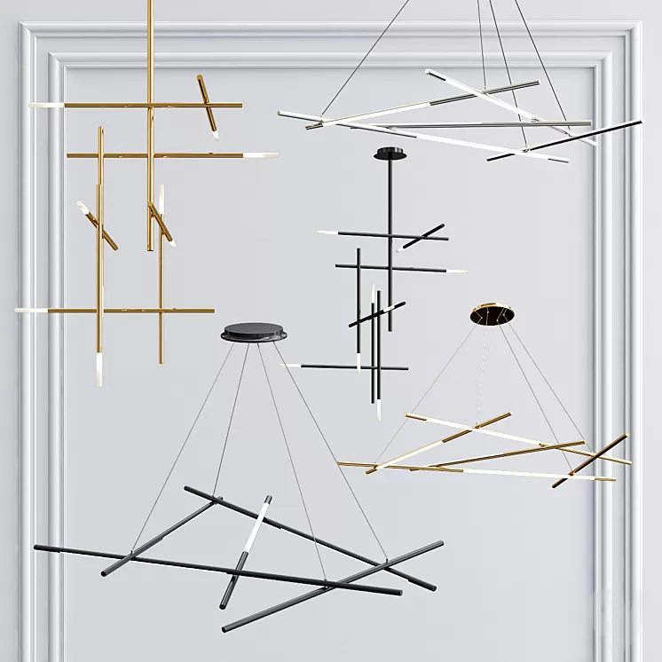 Kitami and Palito Mikado Pendants Collection 3D Model