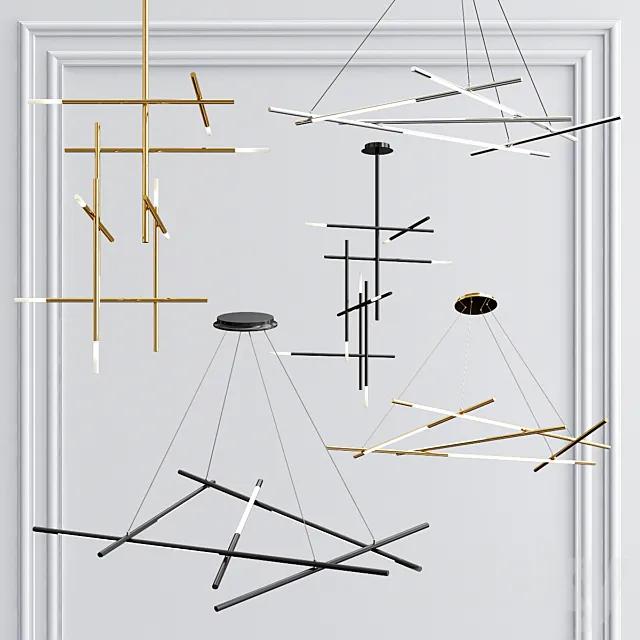 Kitami and Palito Mikado Pendants Collection 3DModel Kitami and Palito Mikado Pendants Collection 3DModel