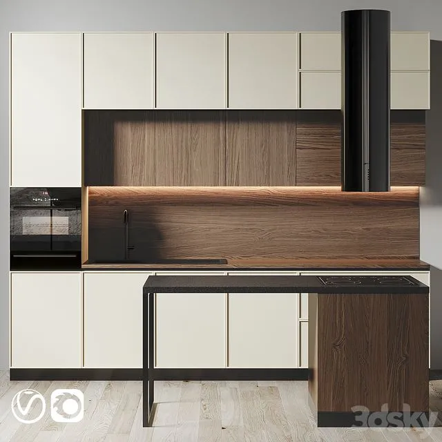 Kitchen 075 350x270H 3D Model Kitchen 075 350x270H 3D Model