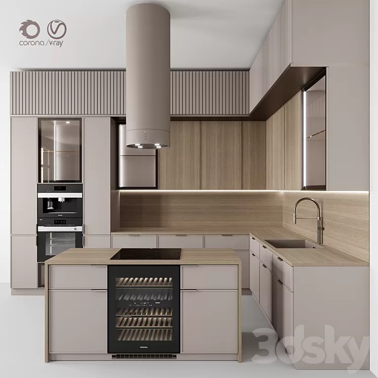 “Kitchen №115 “”Beige Rail””” 3D Model Free Download “Kitchen №115 “”Beige Rail””” 3D Model Free Download