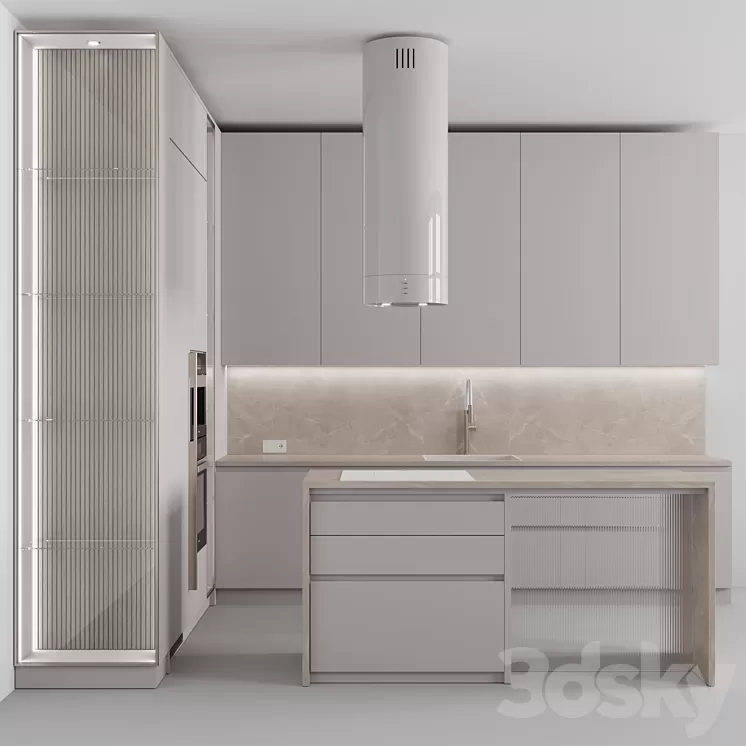 “Kitchen №120 “”Soft Beige””” 3D Model Free Download