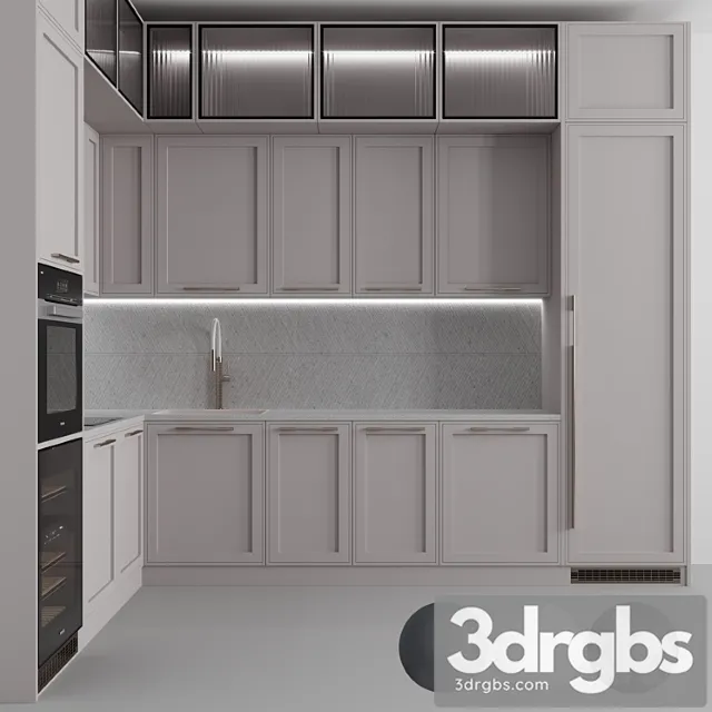 Kitchen 122 Tricolor 3D Model Download