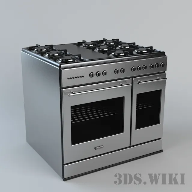 kitchen – 6-burner gas stove with two chambers 3D Model