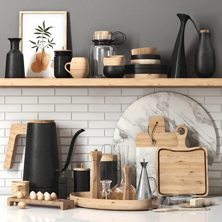 kitchen accessories 001 3D Model Free Download