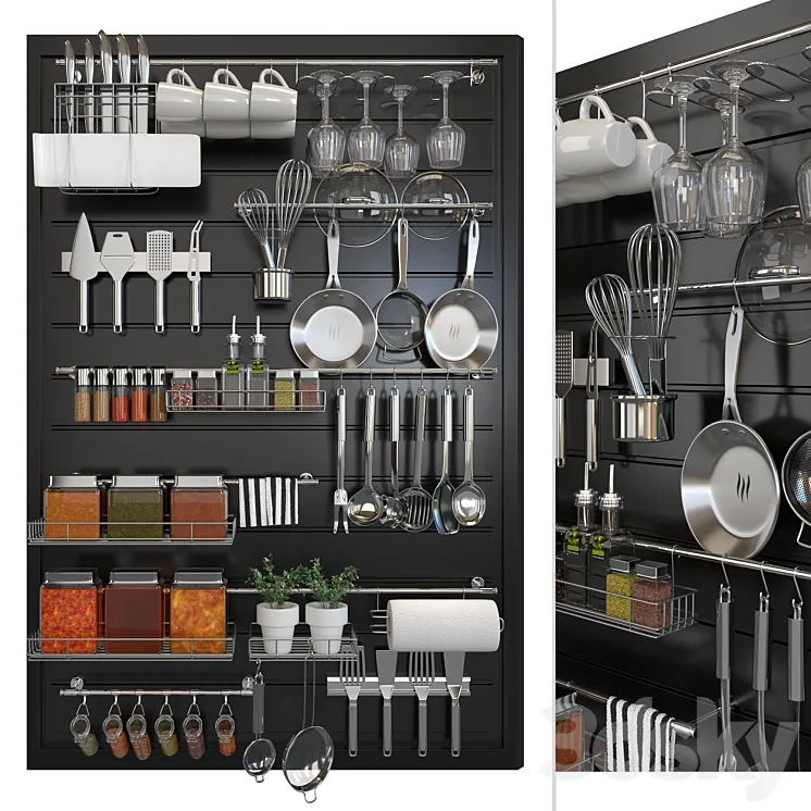 Kitchen Accessories 01 3D Model Free Download