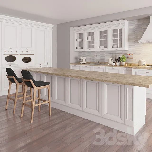Kitchen Amelie New Bellini factory with decor 3DModel Kitchen Amelie New Bellini factory with decor 3DModel