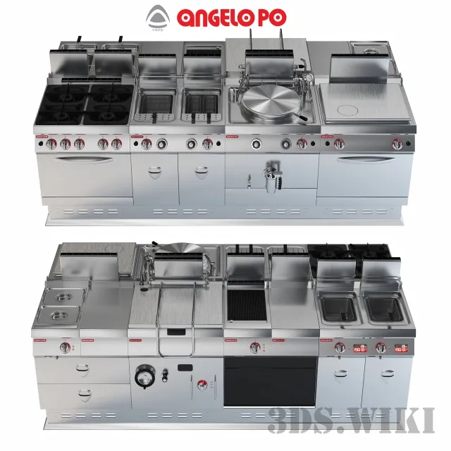 kitchen – Angelo Po Gamma cooking system 3D Model kitchen – Angelo Po Gamma cooking system 3D Model
