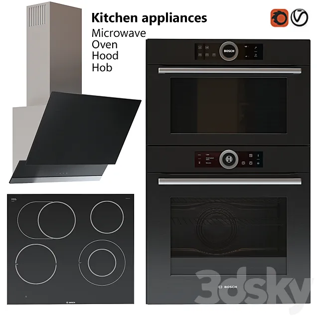 Kitchen Appliances BOSCH 3DModel Kitchen Appliances BOSCH 3DModel