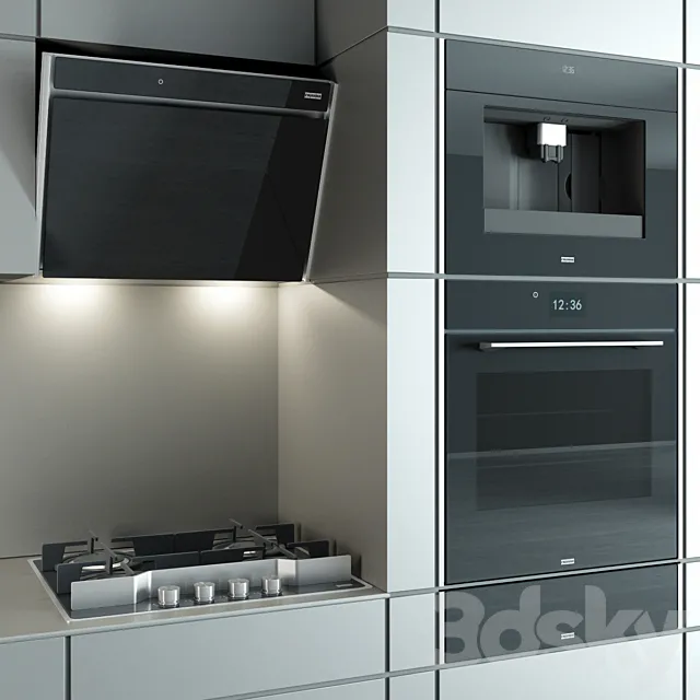 Kitchen appliances “Frames by Franke” black 3D Model Kitchen appliances “Frames by Franke” black 3D Model