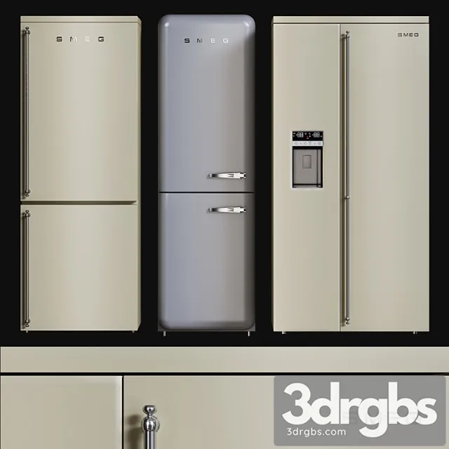 Kitchen Appliances Fridges Set 2 3D Model Download