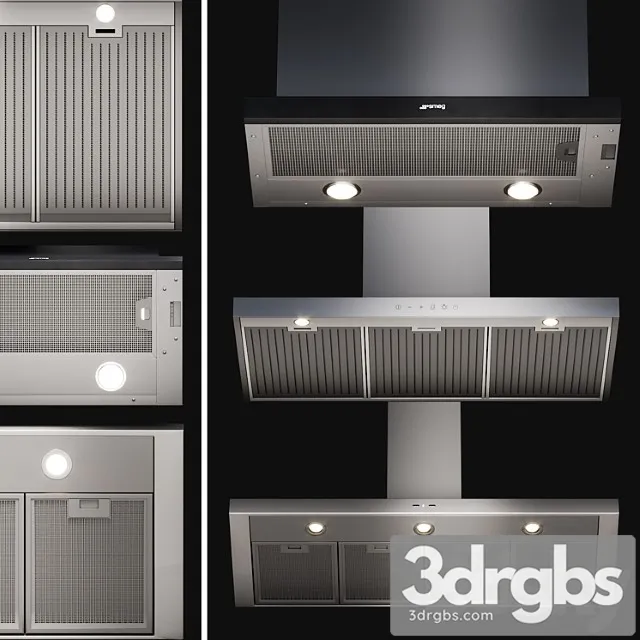 Kitchen Appliances Smeg Hoods Set 2 3D Model Download