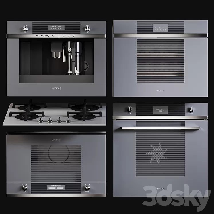 Kitchen Appliances Smeg Linea 3D Model Kitchen Appliances Smeg Linea 3D Model