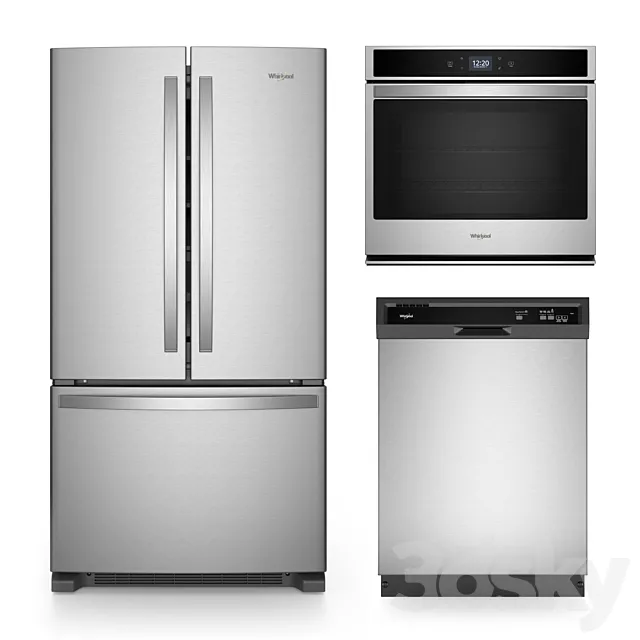 Kitchen Appliances Whirlpool Set 2 3D Model Kitchen Appliances Whirlpool Set 2 3D Model