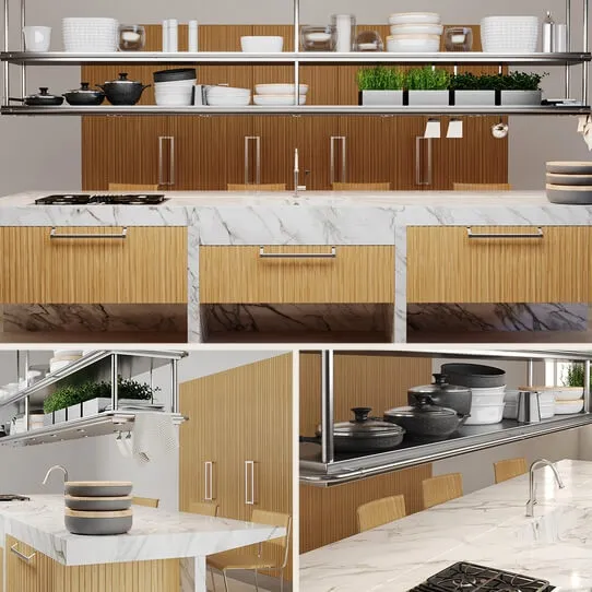 kitchen – Arclinea Lignum et lapis 3D Model