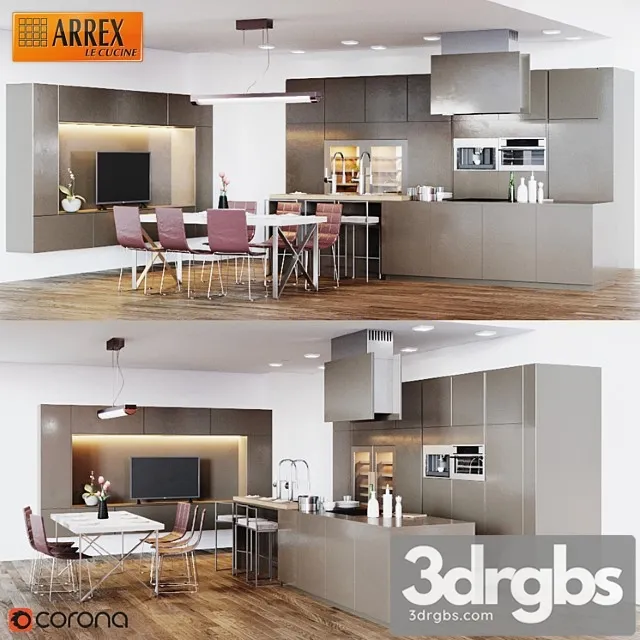 Kitchen Arrekh Opale 2 3D Model Download
