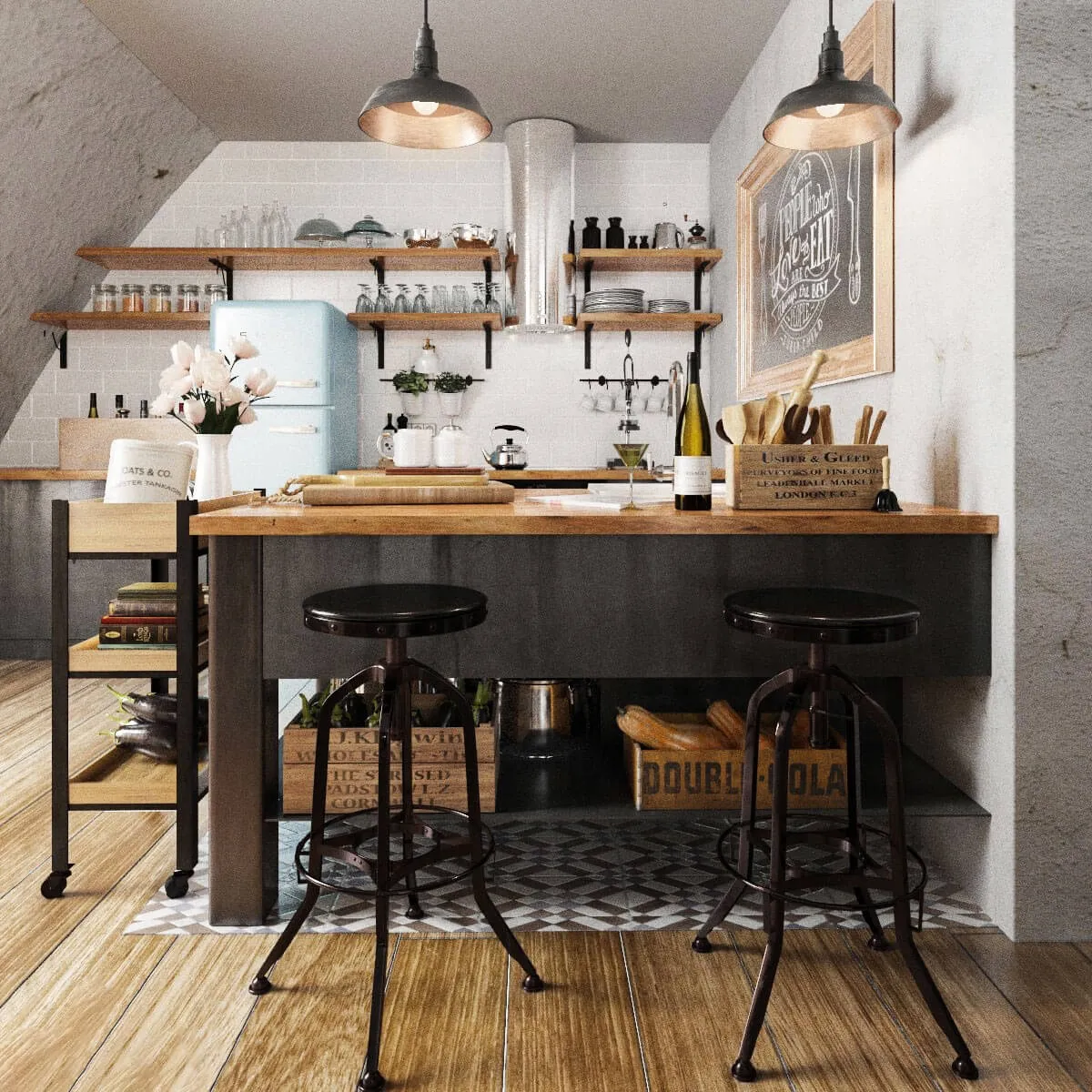 kitchen – AVE Kitchen bar set 3D Model