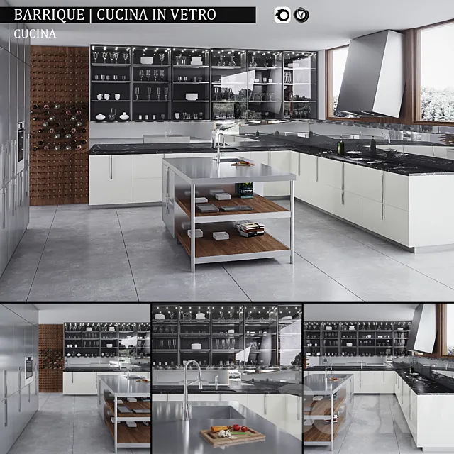 Kitchen Barrique Cucina in vetro 3D Model