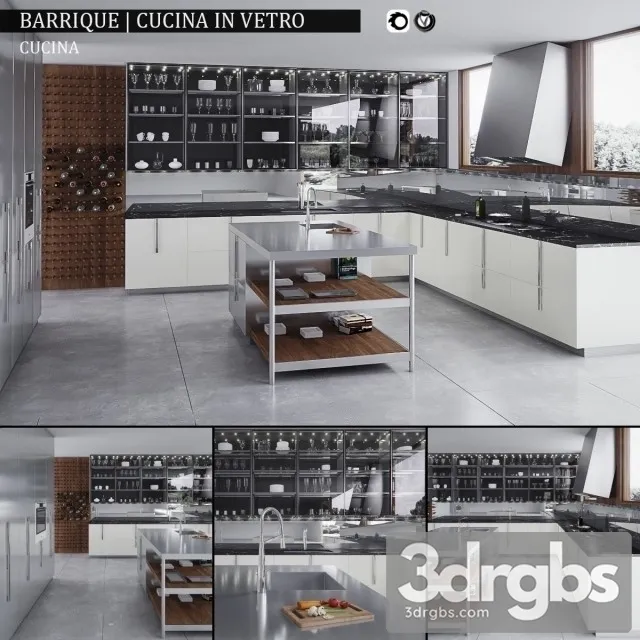 Kitchen Barrique Cucina Vetro 3D Model Download