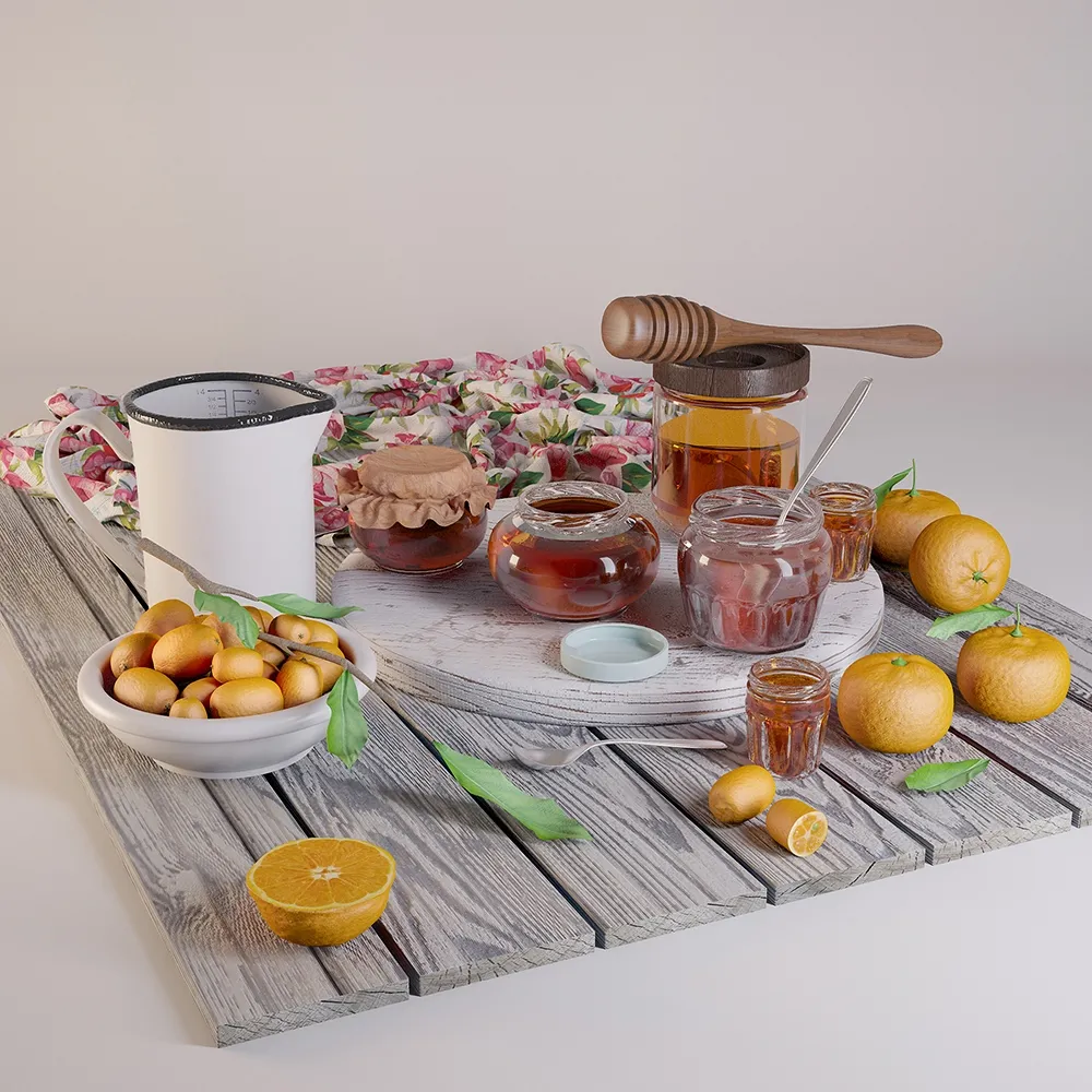 kitchen – Basket of delicious food 77 3D Model