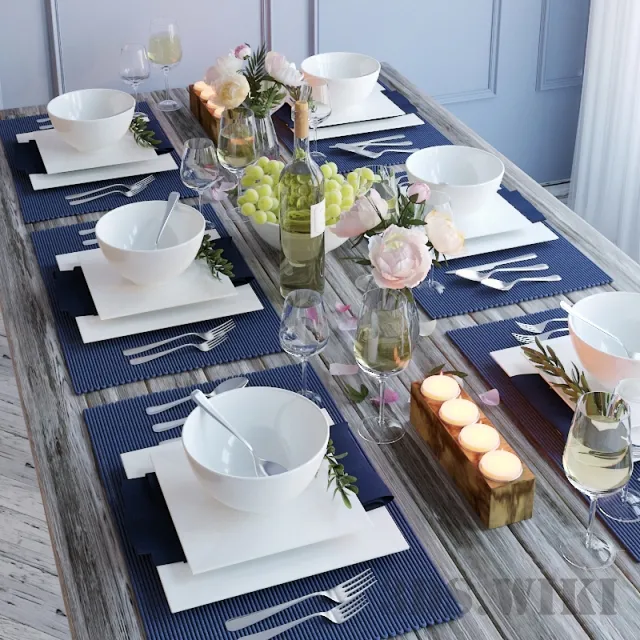 kitchen – Beautiful table setting 3D Model