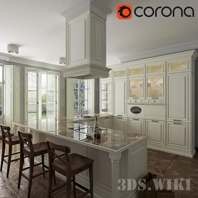 kitchen – Beautiful white kitchen 3D Model