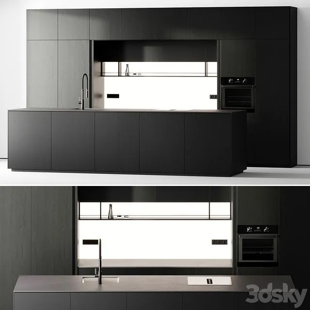 Kitchen Black Vol1 3D Model Kitchen Black Vol1 3D Model