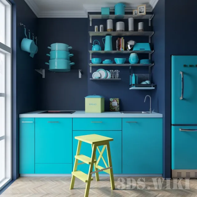 kitchen – Blue kitchen 3D Model