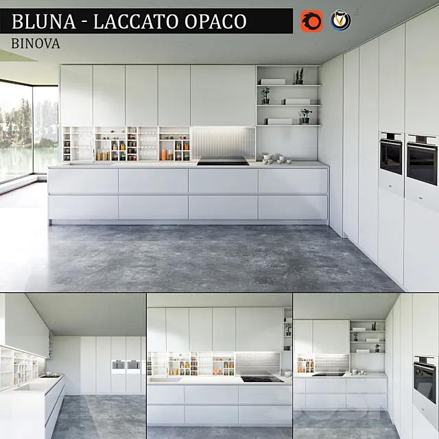 Kitchen Bluna Laccato Opaco 3DModel