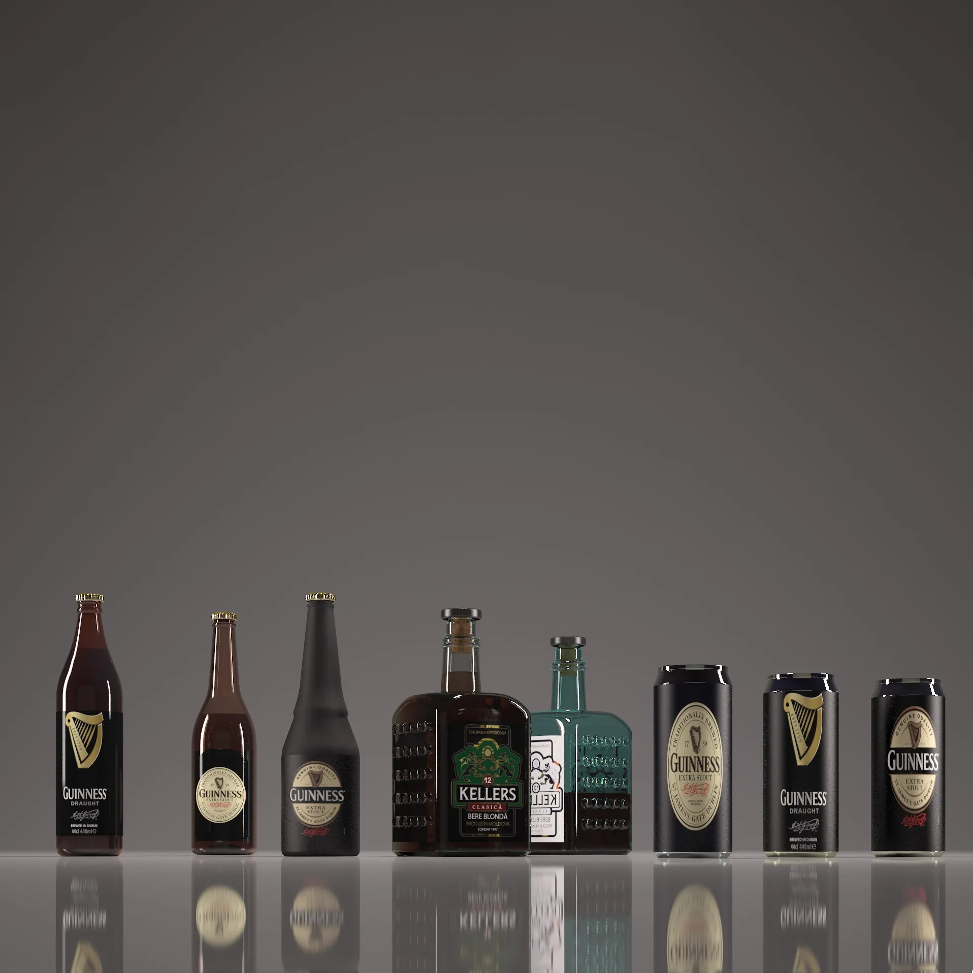 kitchen – Bottles of beer 03 3D Model
