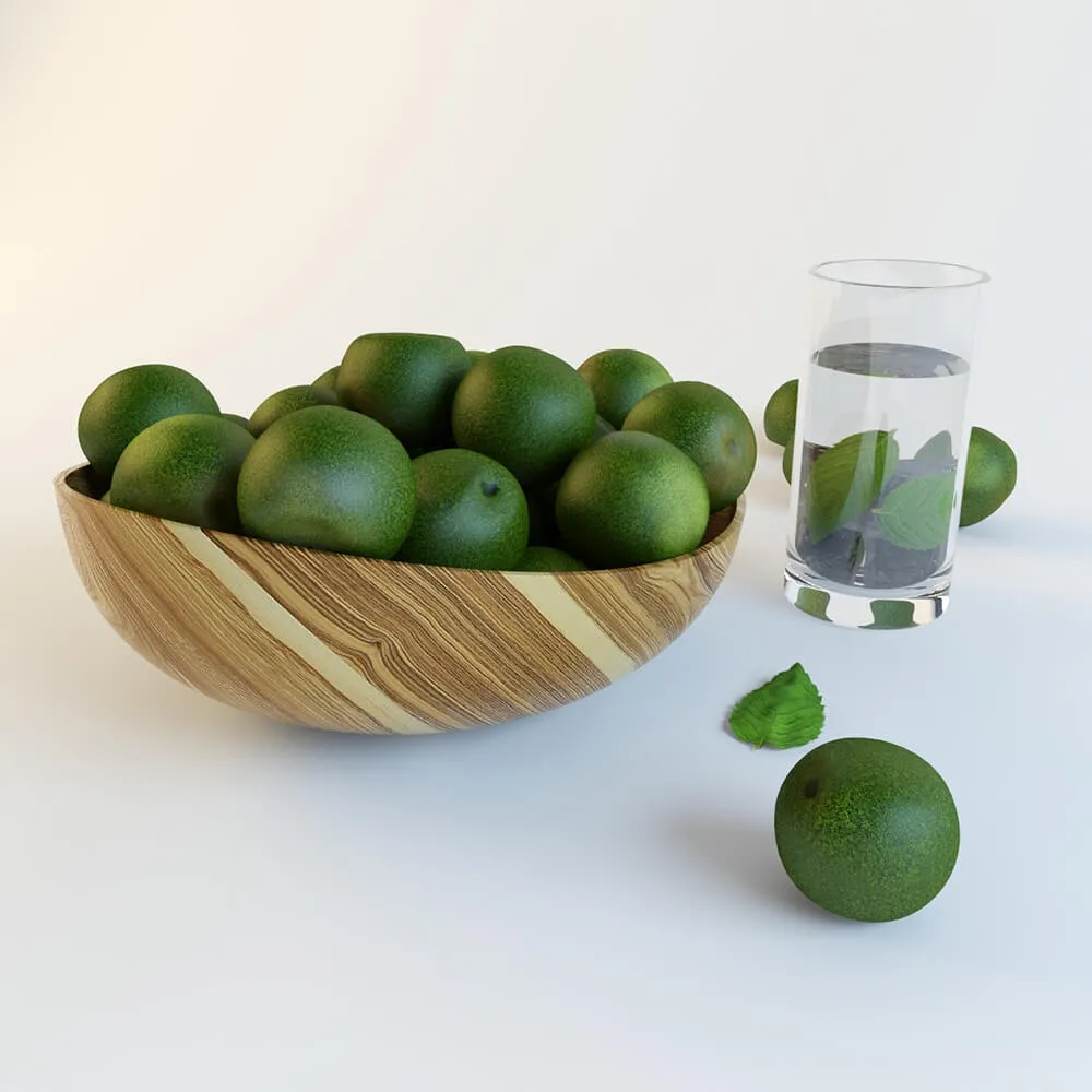 kitchen – Bowl with limes 3D Model