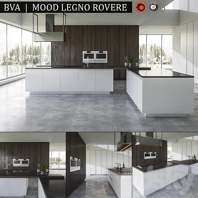 Kitchen BVA Mood Legno Rovere 3DModel