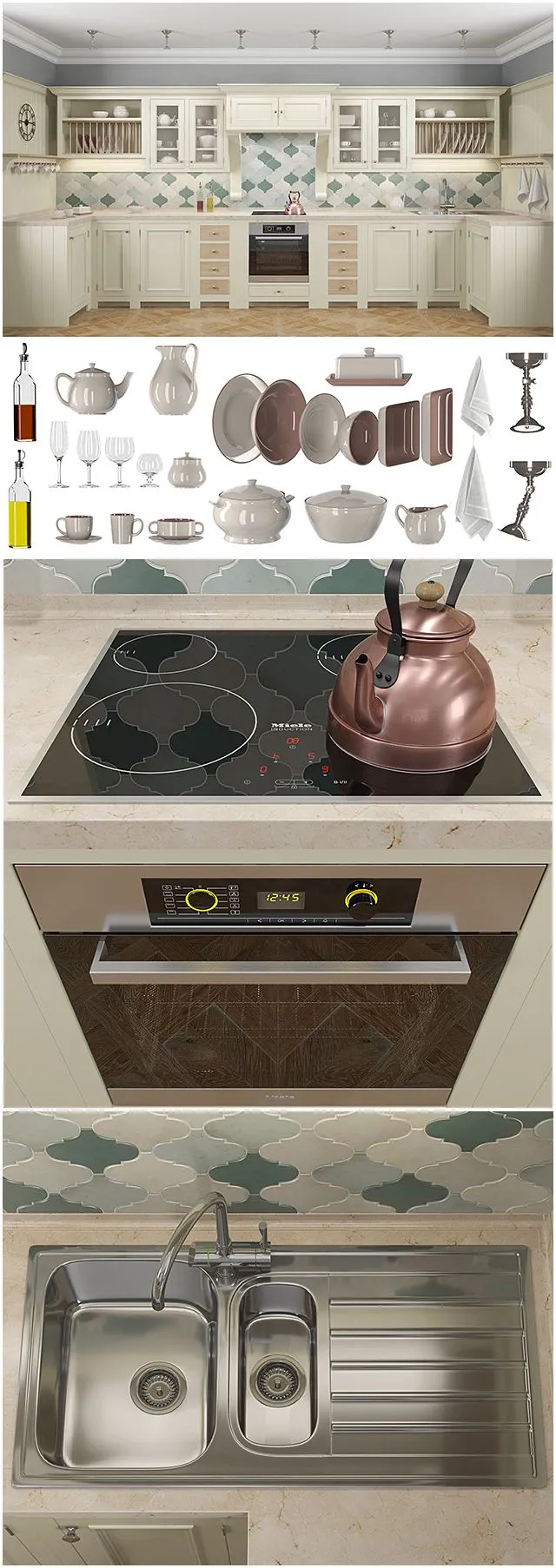 Kitchen Chichester manufacturer Neptune 3D Model