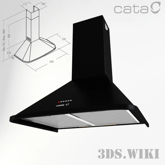 kitchen – Chimney hood CATA Neblia 600 Negra 3D Model