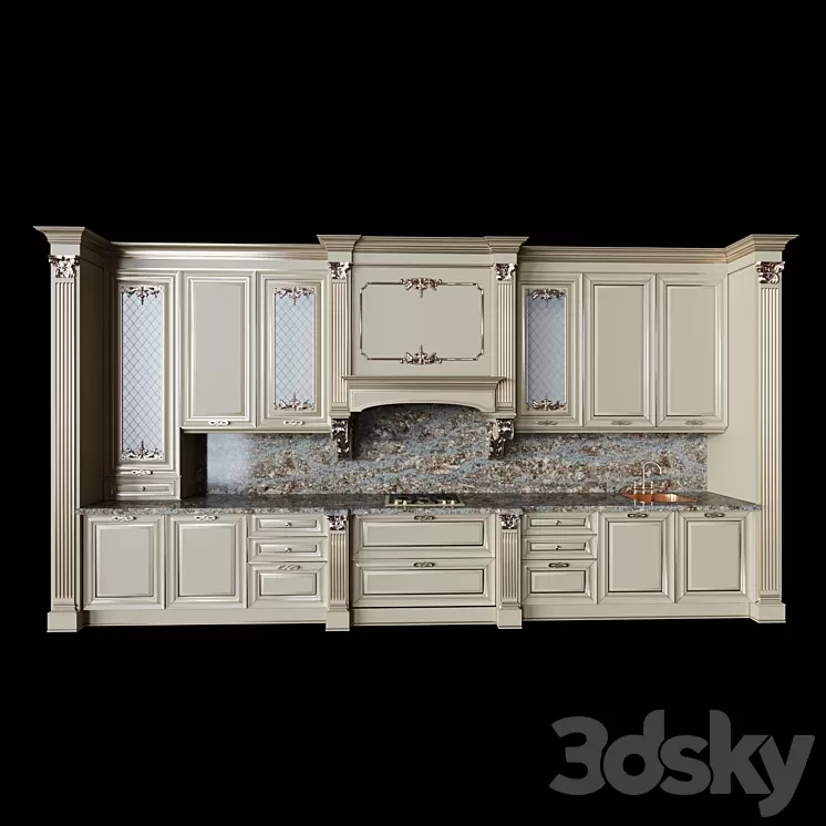 Kitchen Classic – set 009 3D Model Kitchen Classic – set 009 3D Model