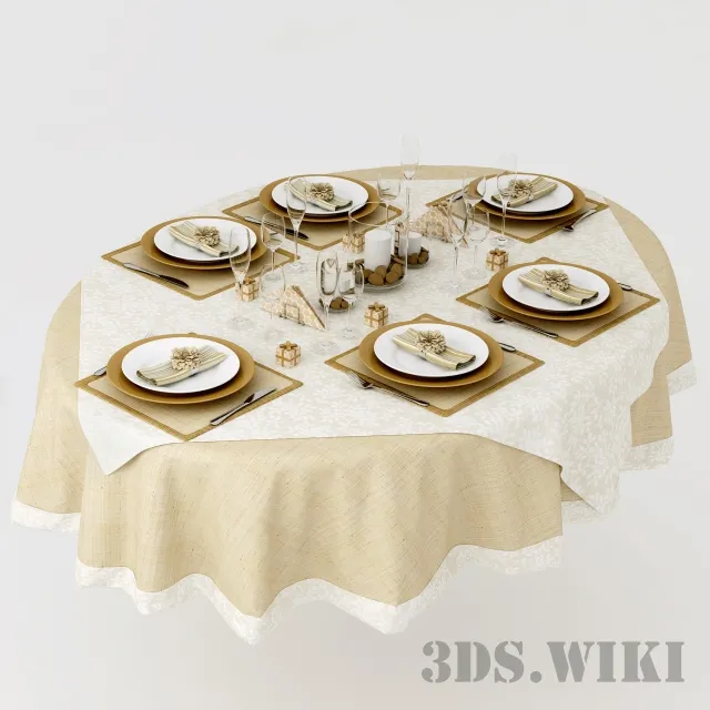 kitchen – Classic table setting 3D Model