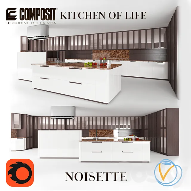 Kitchen Composit Noisette 3D Model