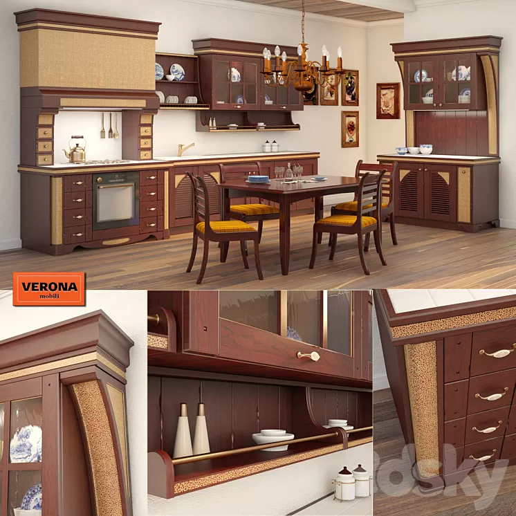 Kitchen Country Verona Mobili 3D Model Kitchen Country Verona Mobili 3D Model