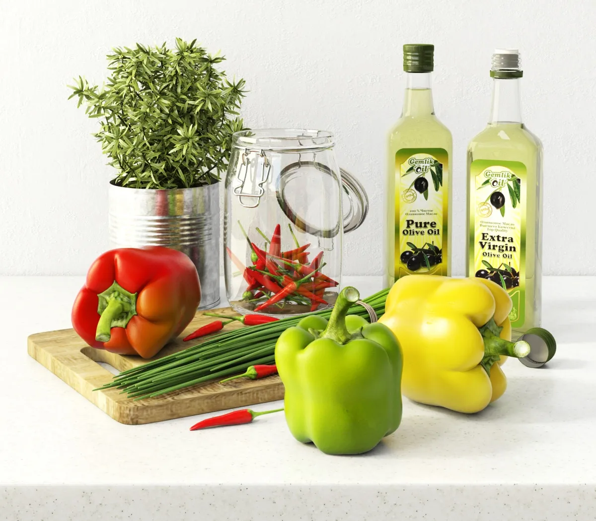 kitchen – Crate & Barrel set of food 6 3D Model