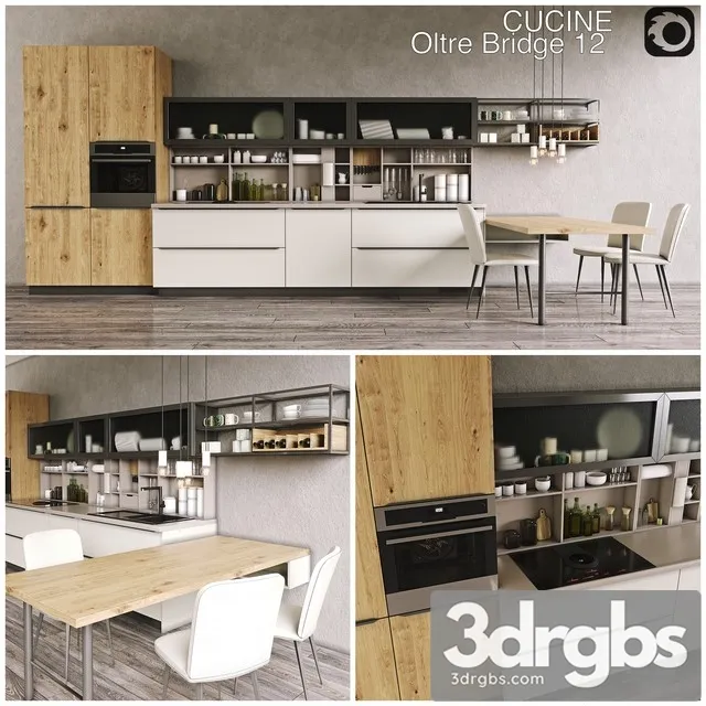 Kitchen Cucine Lube Oltre 3D Model Download