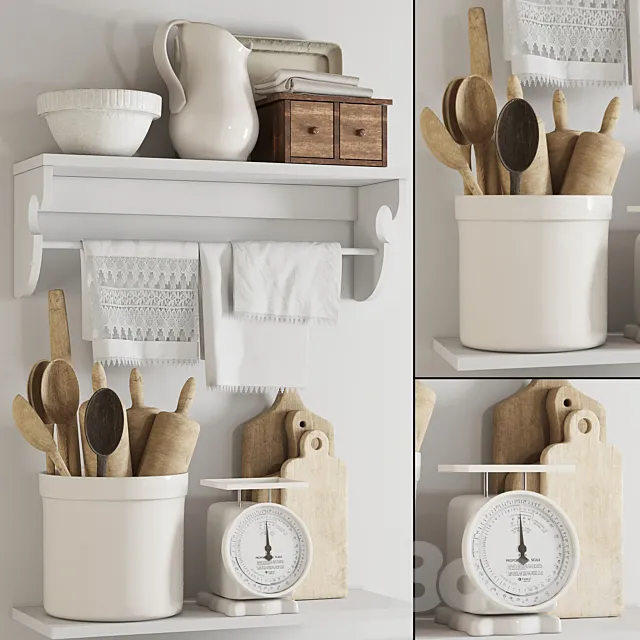 kitchen decor set 01 3D Model